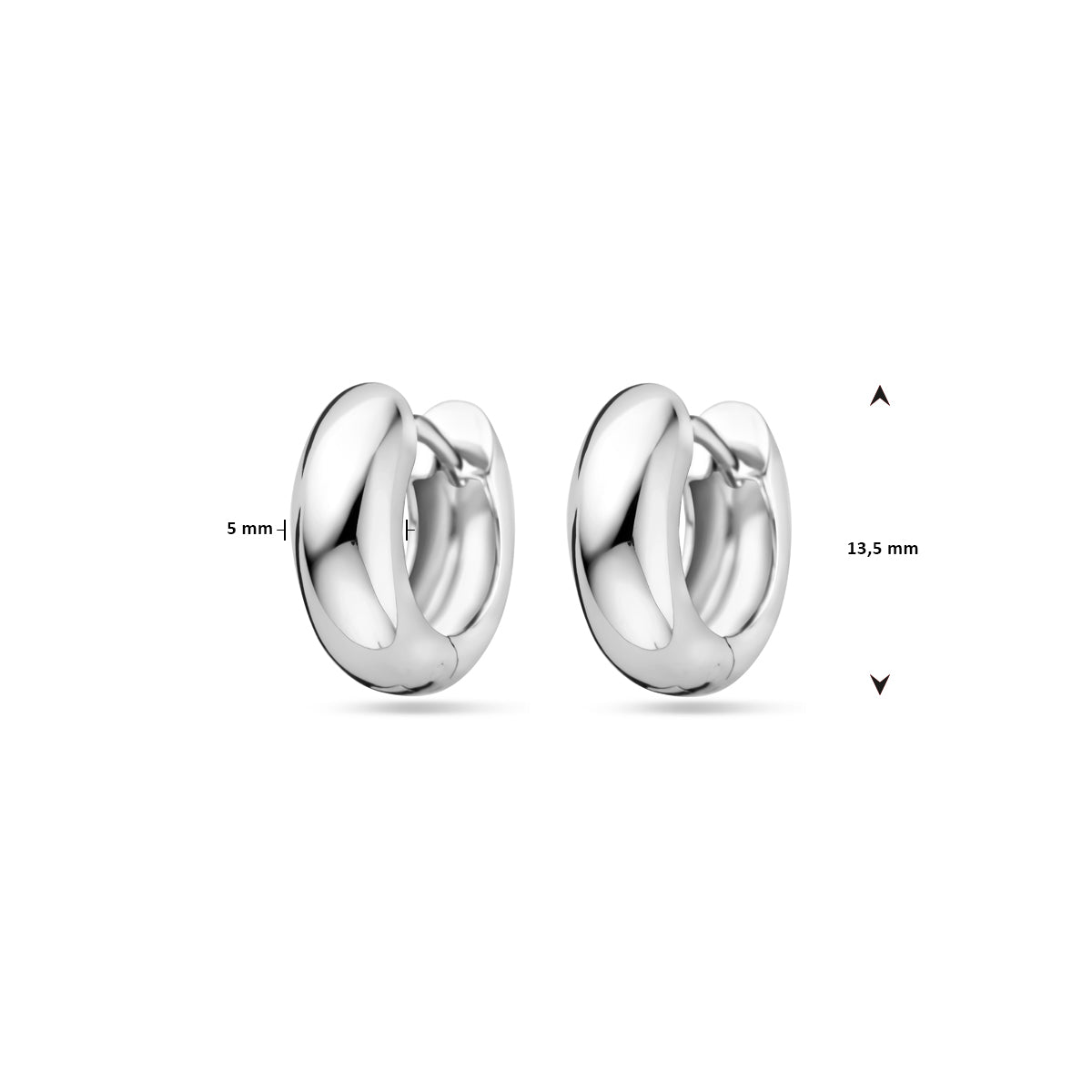 vDam Klapoorringen 13,5 Mm Zilver Gerhodineerd 1339832