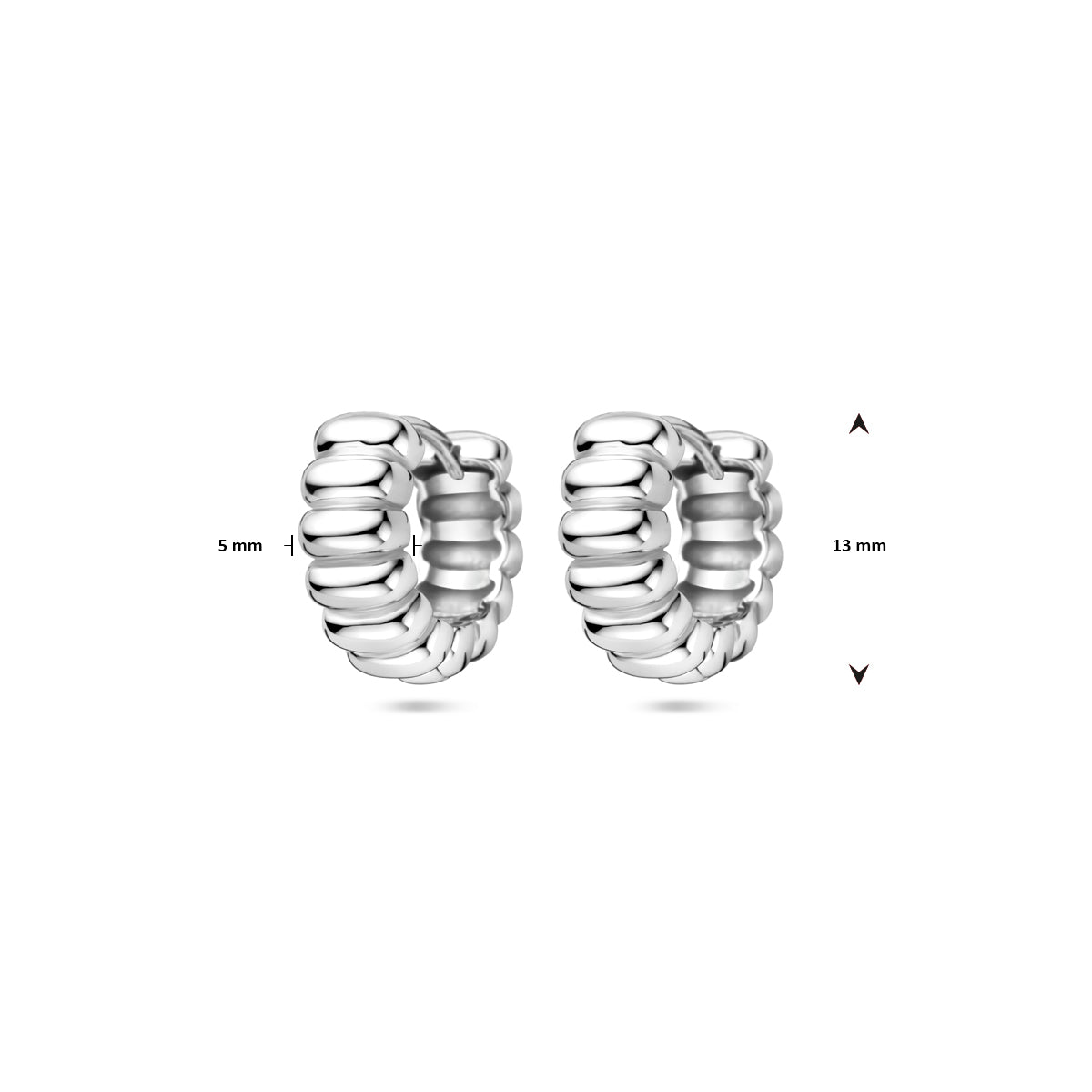 vDam Klapoorringen 13 Mm Zilver Gerhodineerd 1340497