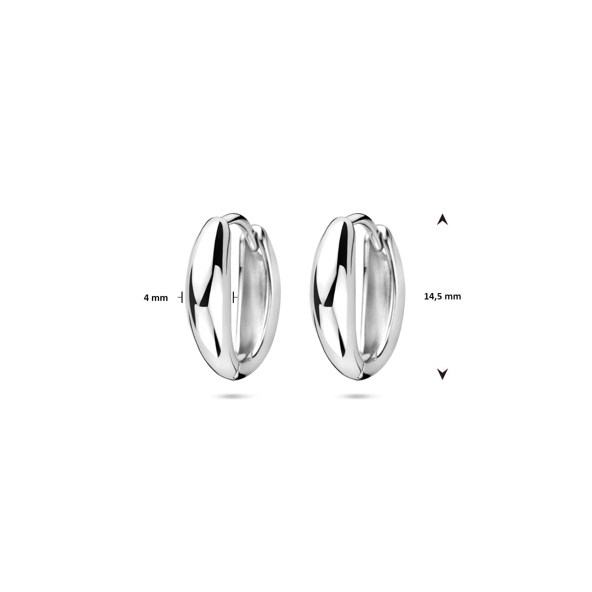 vDam Klapoorringen 14,5 Mm Zilver Gerhodineerd 1340687