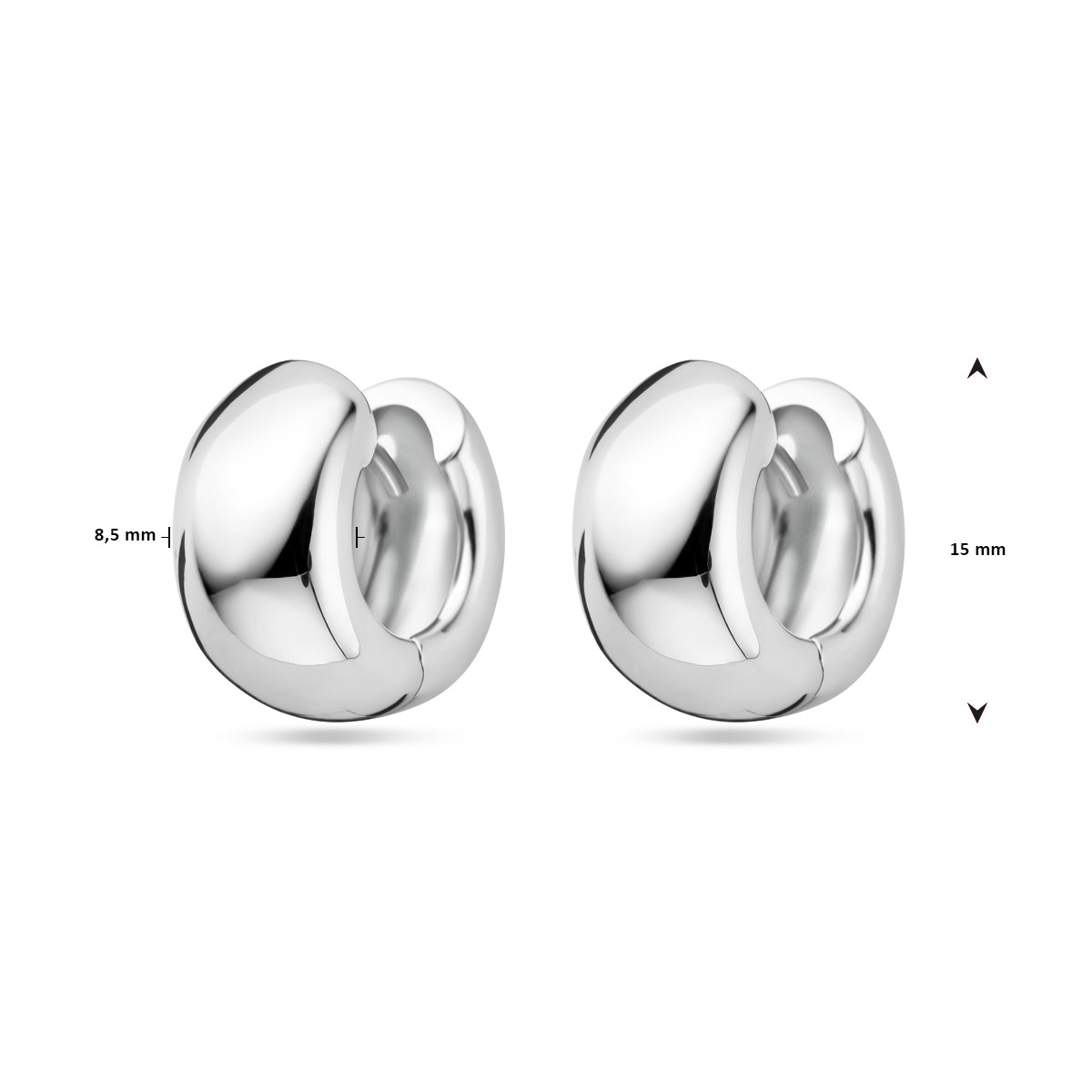 vDam Klapoorringen 15 Mm Zilver Gerhodineerd 1339833