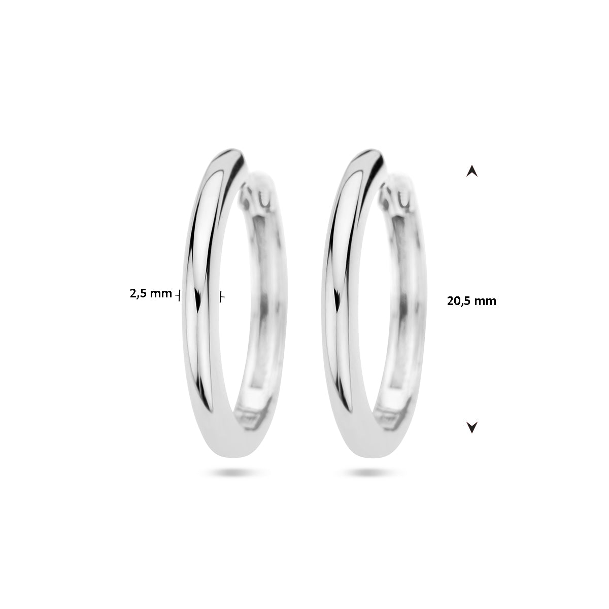 vDam Klapoorringen 2,5 Mm Half Rond Zilver Gerhodineerd 1336989