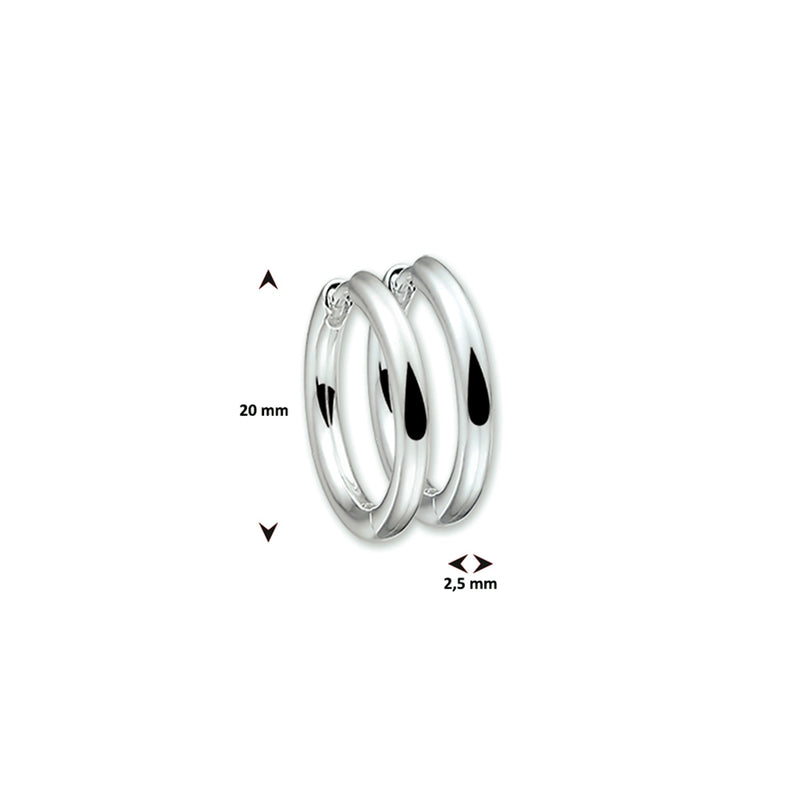 vDam Klapoorringen 2,5 Mm Rond Zilver Wit 1001564