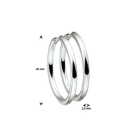 vDam Klapoorringen 2,5 Mm Rond Zilver Wit 1001565