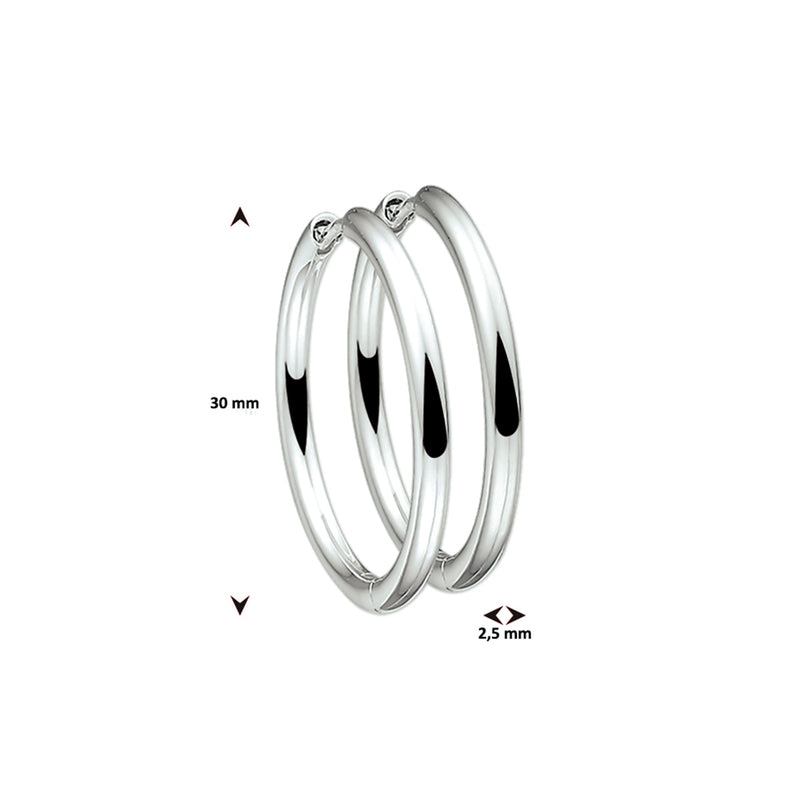 vDam Klapoorringen 2,5 Mm Rond Zilver Wit 1001565