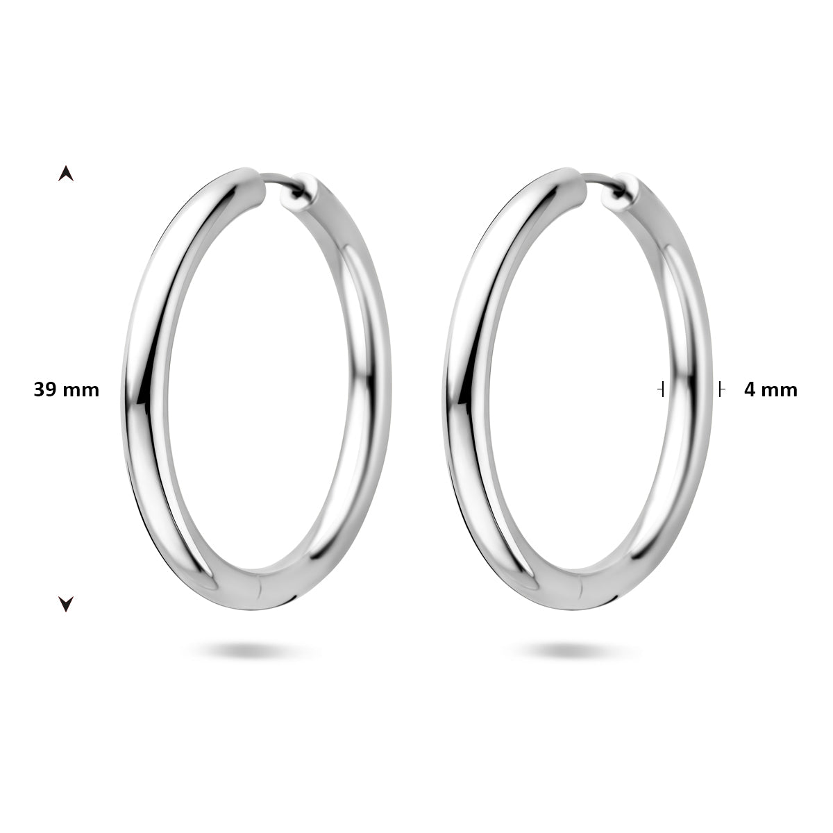 vDam Klapoorringen 39 Mm Zilver Gerhodineerd 1341982