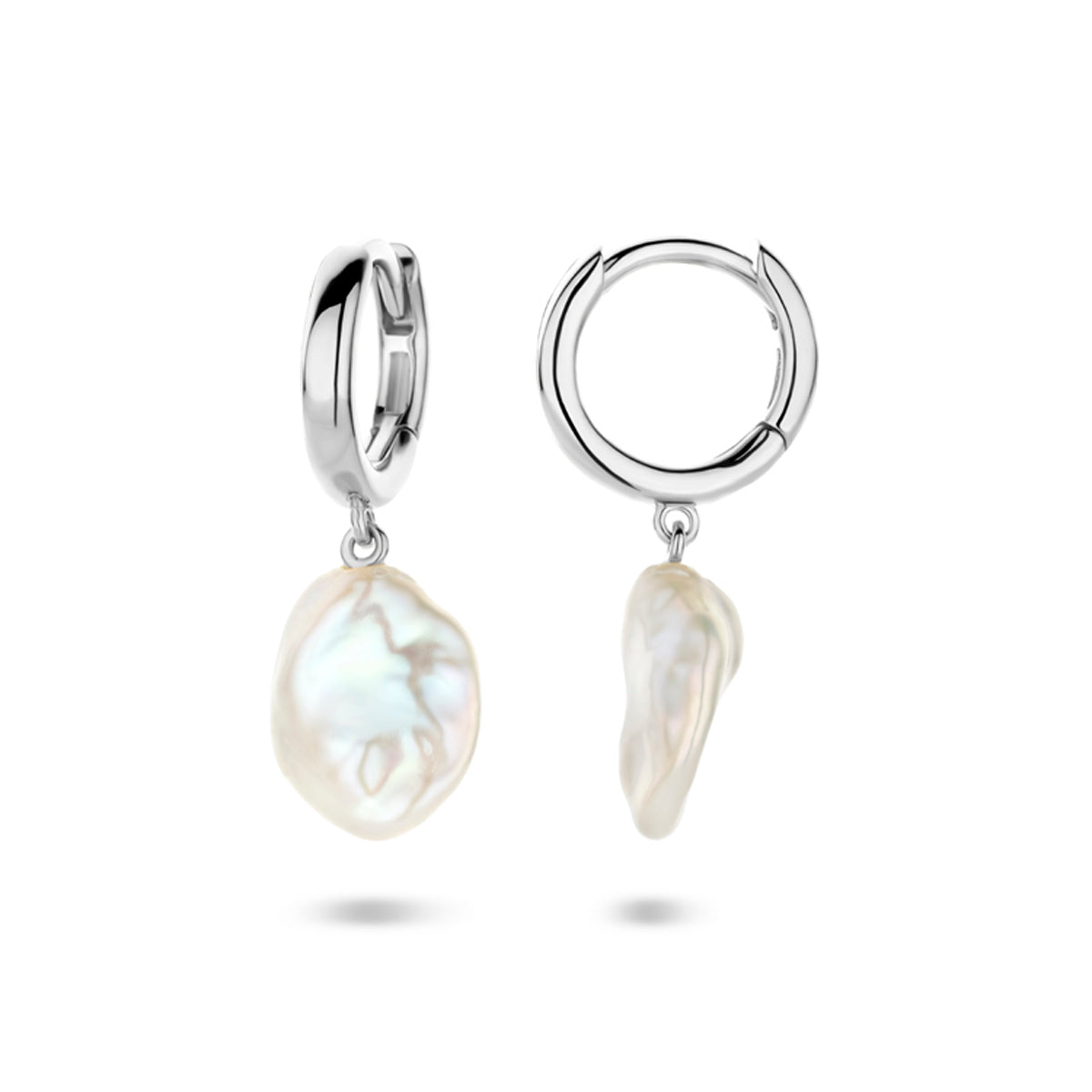 vDam Klapoorringen Barok Parel 24 Mm Zilver Gerhodineerd 1340987