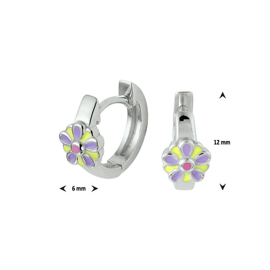 vDam Klapoorringen Bloem Zilver Gerhodineerd 1329814