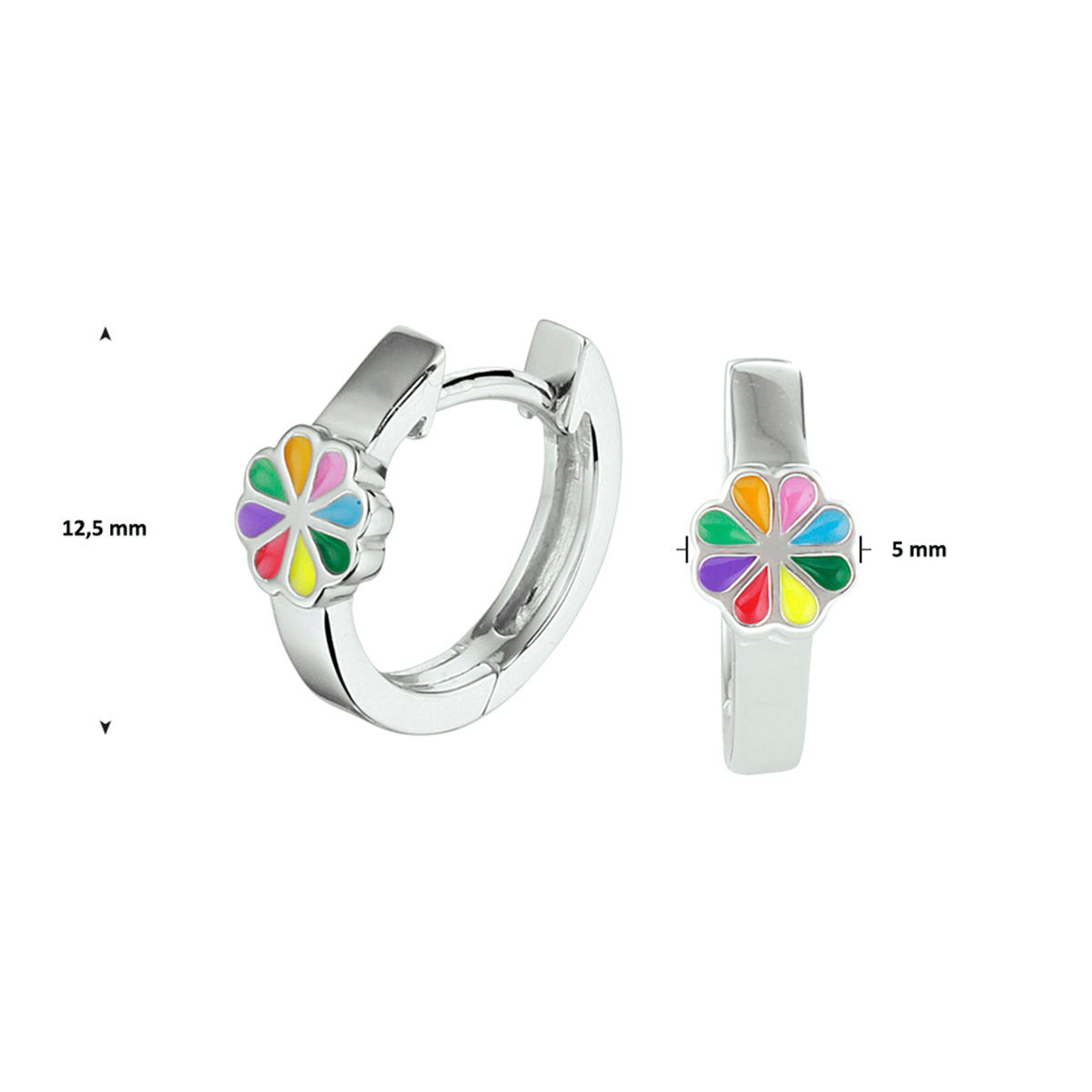 vDam Klapoorringen Bloem Zilver Gerhodineerd 1330156