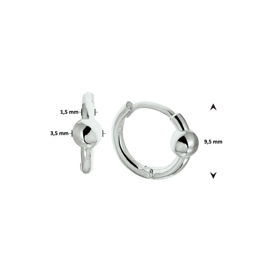 vDam Klapoorringen Bolletjes Zilver Gerhodineerd 1328400