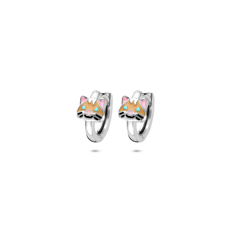 vDam Klapoorringen Emaille Kat 10,5 Mm Zilver Gerhodineerd 1341220
