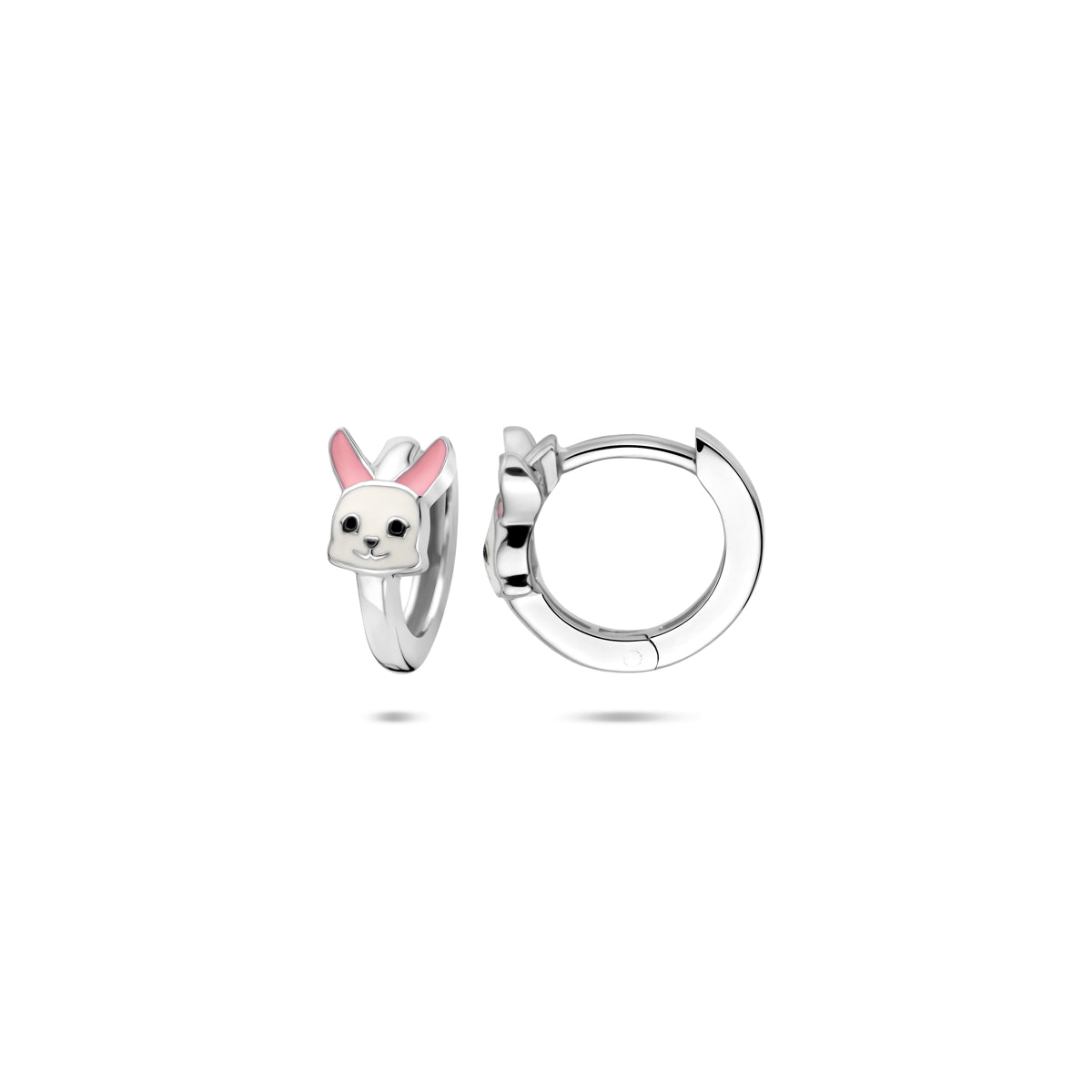 vDam Klapoorringen Emaille Konijn 10 Mm Zilver Gerhodineerd 1341280