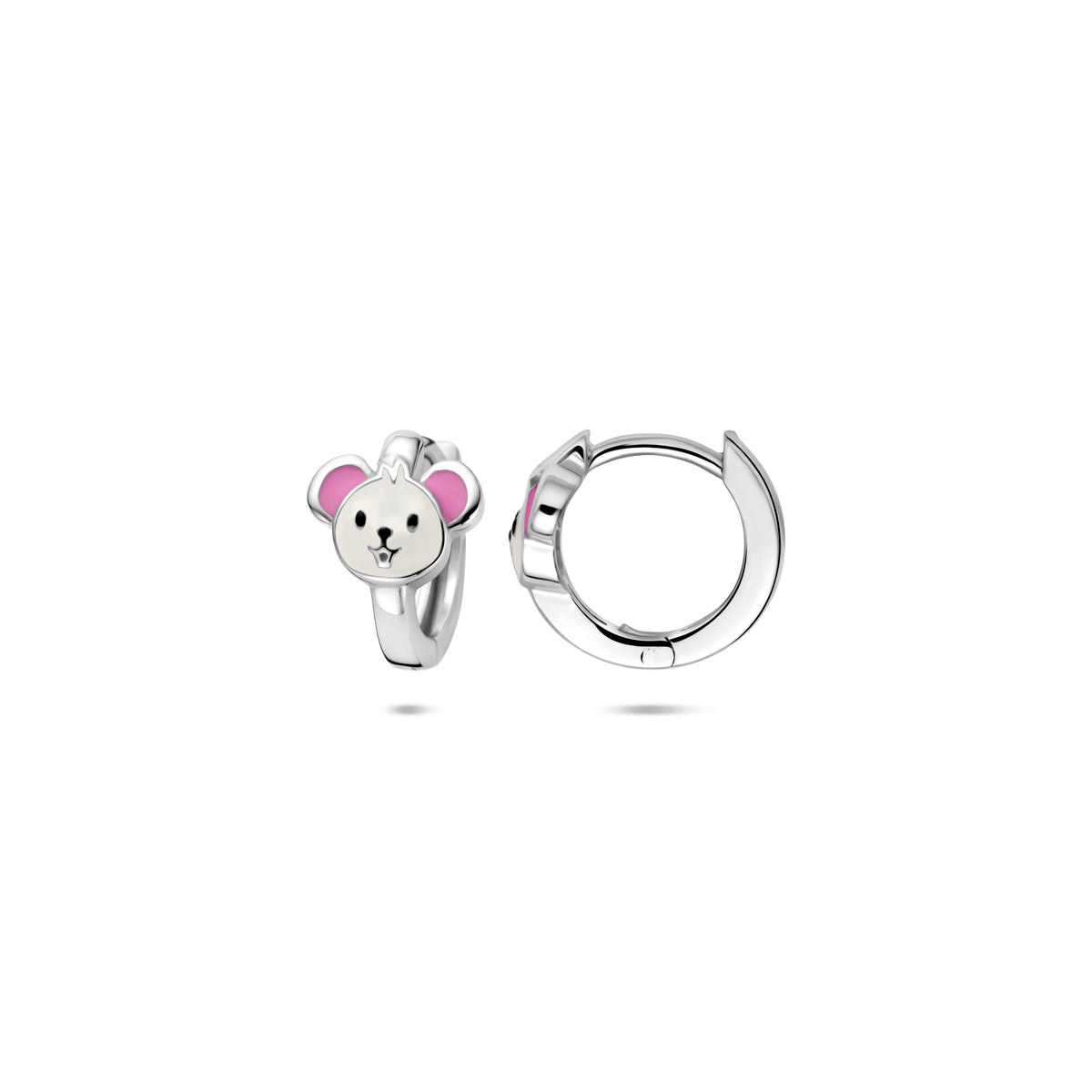 vDam Klapoorringen Emaille Muis 10 Mm Zilver Gerhodineerd 1341281