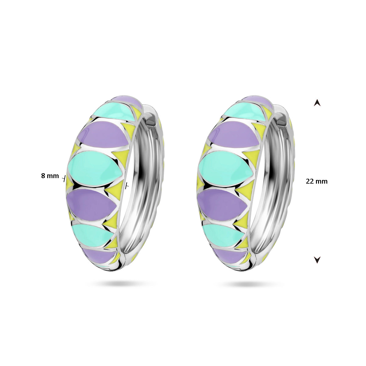 vDam Klapoorringen Emaille Zilver Gerhodineerd 1337131