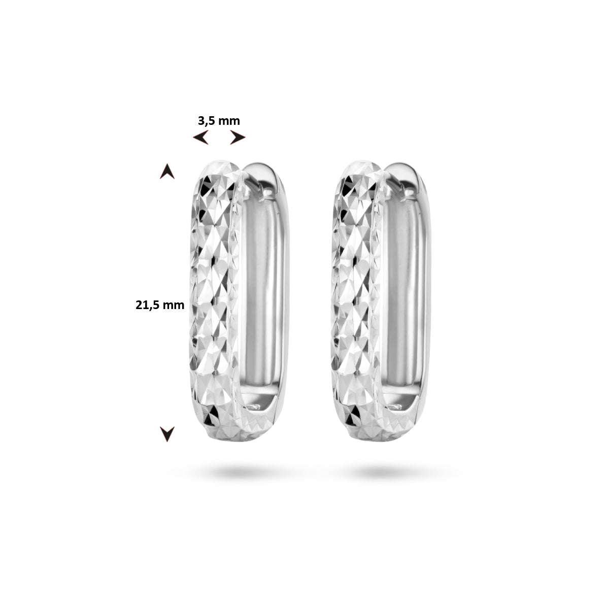 vDam Klapoorringen Gediamanteerd Zilver Gerhodineerd 1334799