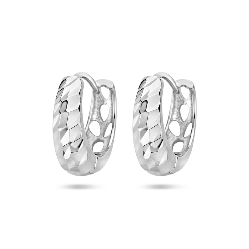 vDam Klapoorringen Gediamanteerd Zilver Gerhodineerd 1336906