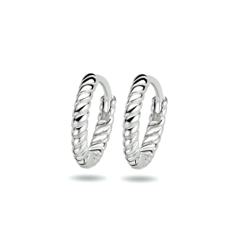 vDam Klapoorringen Gedraaid 11 Mm Zilver Gerhodineerd 1340408