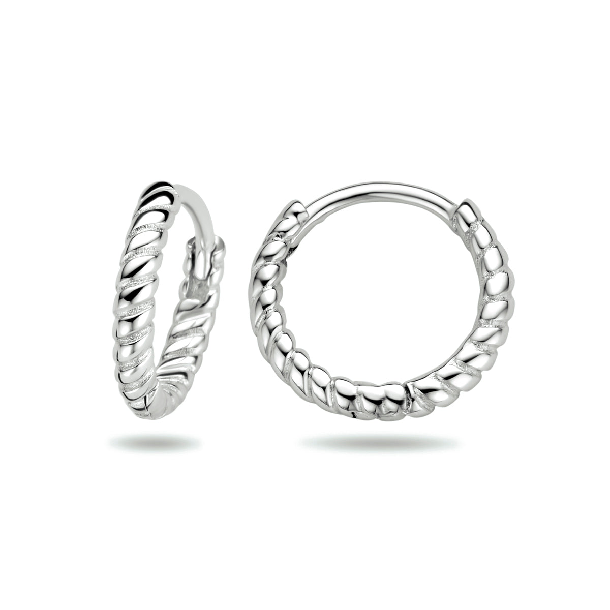 vDam Klapoorringen Gedraaid 11 Mm Zilver Gerhodineerd 1333888