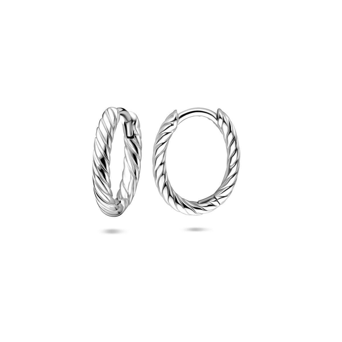 vDam Klapoorringen Gedraaid 14 Mm Zilver Gerhodineerd 1341709