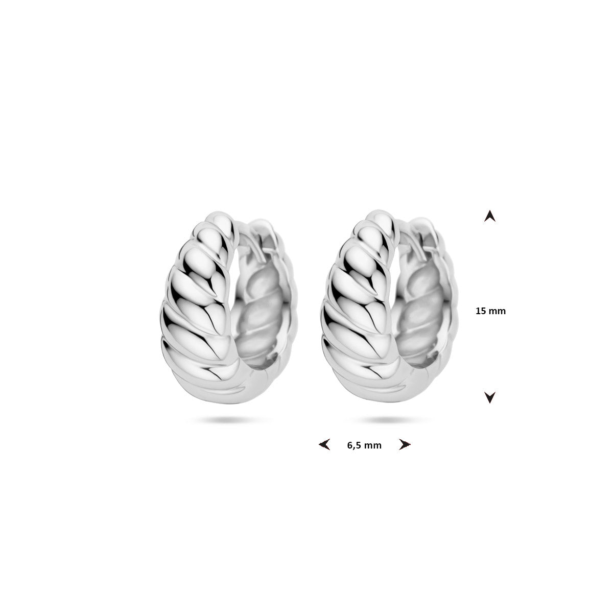 vDam Klapoorringen Gedraaid 6,5 Mm Zilver Gerhodineerd 1339853