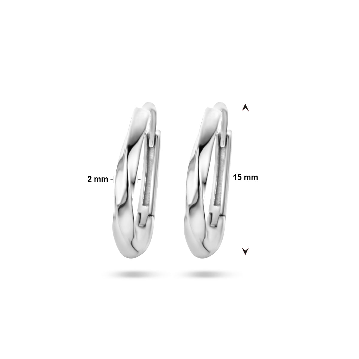 vDam Klapoorringen Gedraaid Zilver Gerhodineerd 1336493