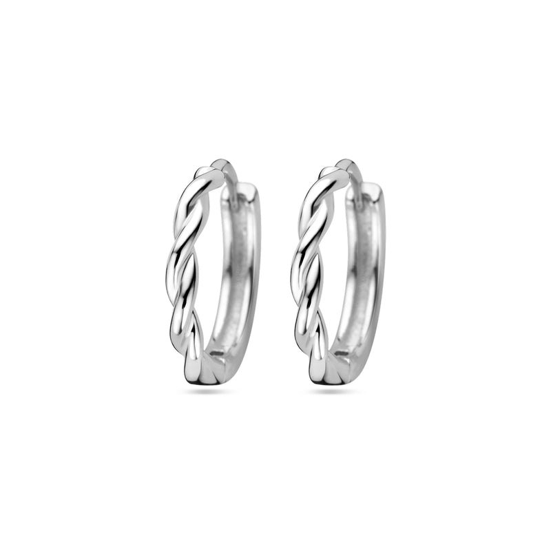 vDam Klapoorringen Gedraaide Buis Zilver Gerhodineerd 1338052