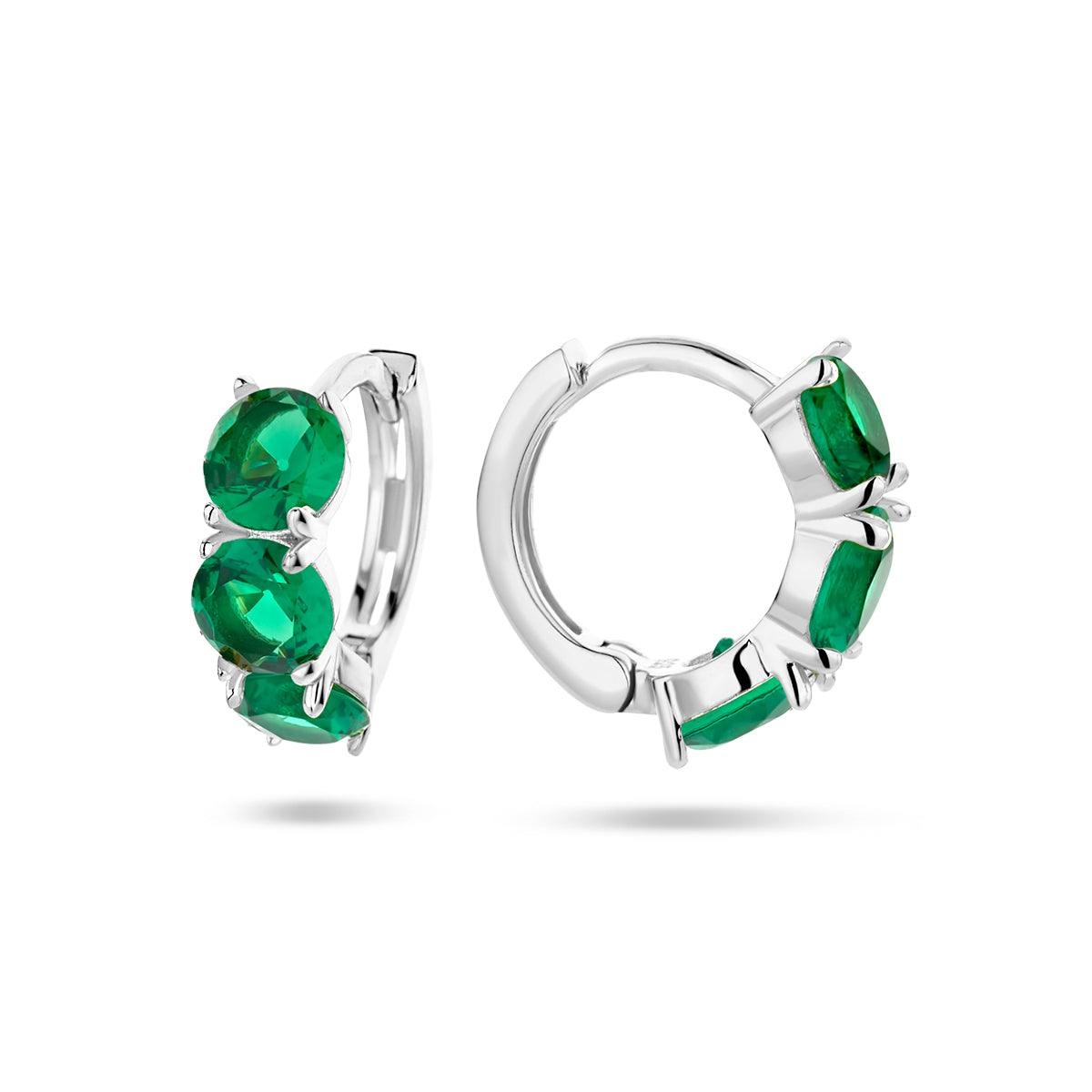 vDam Klapoorringen Groen Zirkonia Zilver Gerhodineerd 1336598