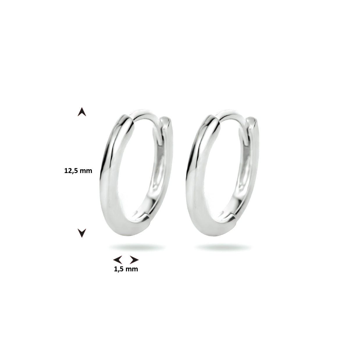 vDam Klapoorringen Half Rond Zilver Gerhodineerd 1334140