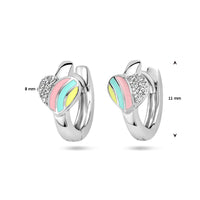 vDam Klapoorringen Hart En Zirkonia Zilver Gerhodineerd 1336974