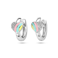 vDam Klapoorringen Hart En Zirkonia Zilver Gerhodineerd 1336974