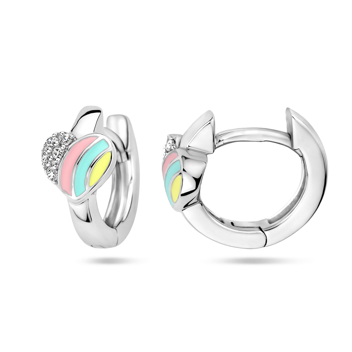 vDam Klapoorringen Hart En Zirkonia Zilver Gerhodineerd 1336974