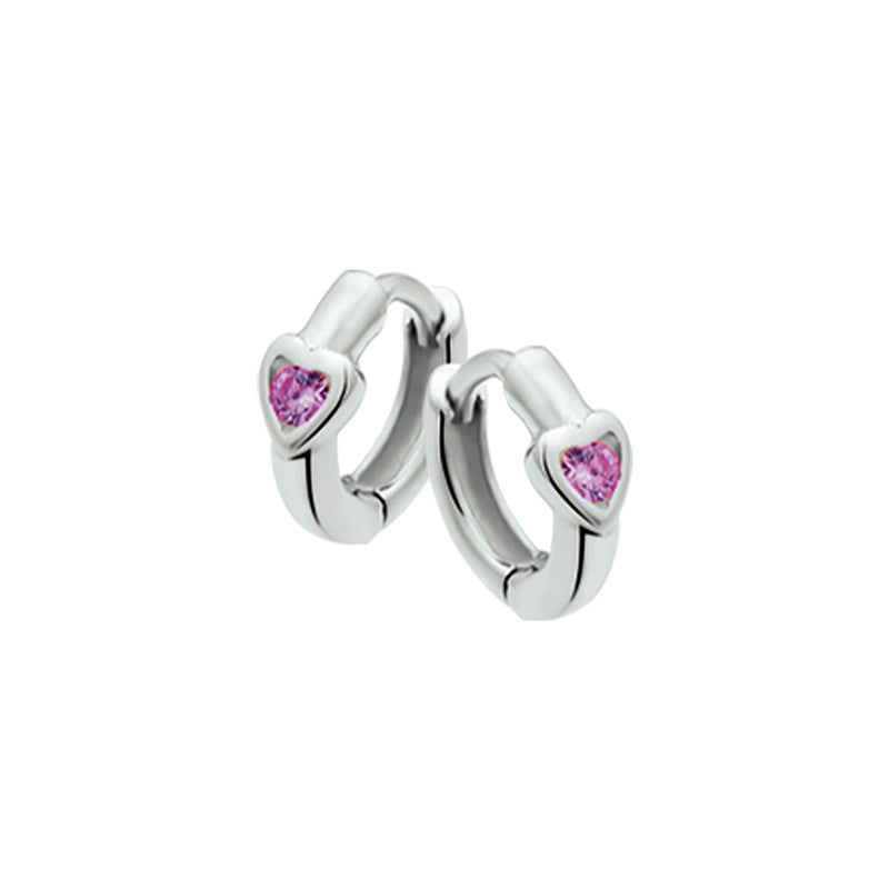 vDam Klapoorringen Hart Paars Zirkonia Zilver Wit 1017985