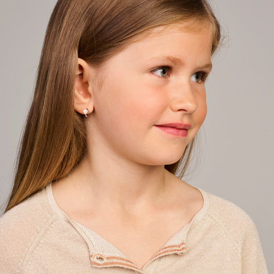 vDam Klapoorringen Hart Roze En Turquoise Emaille Zilver Gerhodineerd 1339084