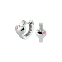 vDam Klapoorringen Hart Roze Zirkonia Zilver Gerhodineerd 1332879