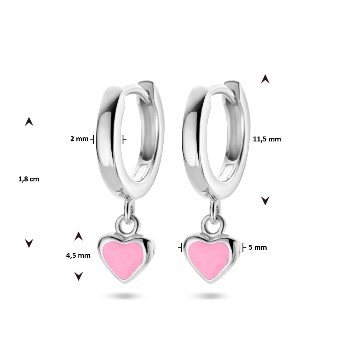 vDam Klapoorringen Hart Zilver Gerhodineerd 1336083