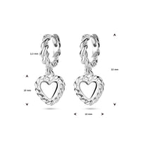 vDam Klapoorringen Hart Zilver Gerhodineerd 1338568