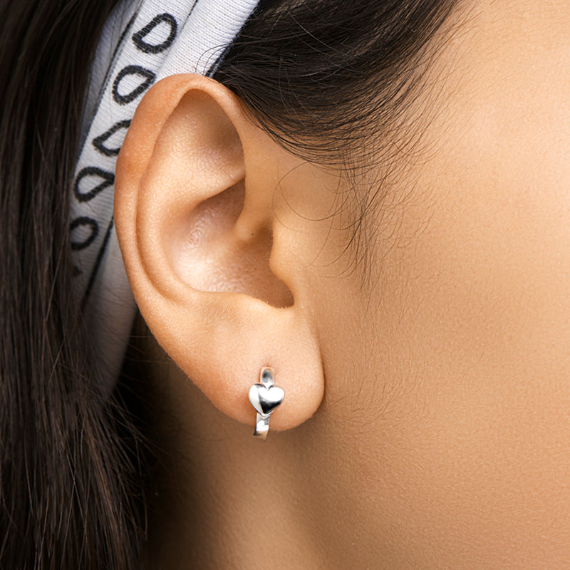 vDam Klapoorringen Hart Zilver Wit 1015167