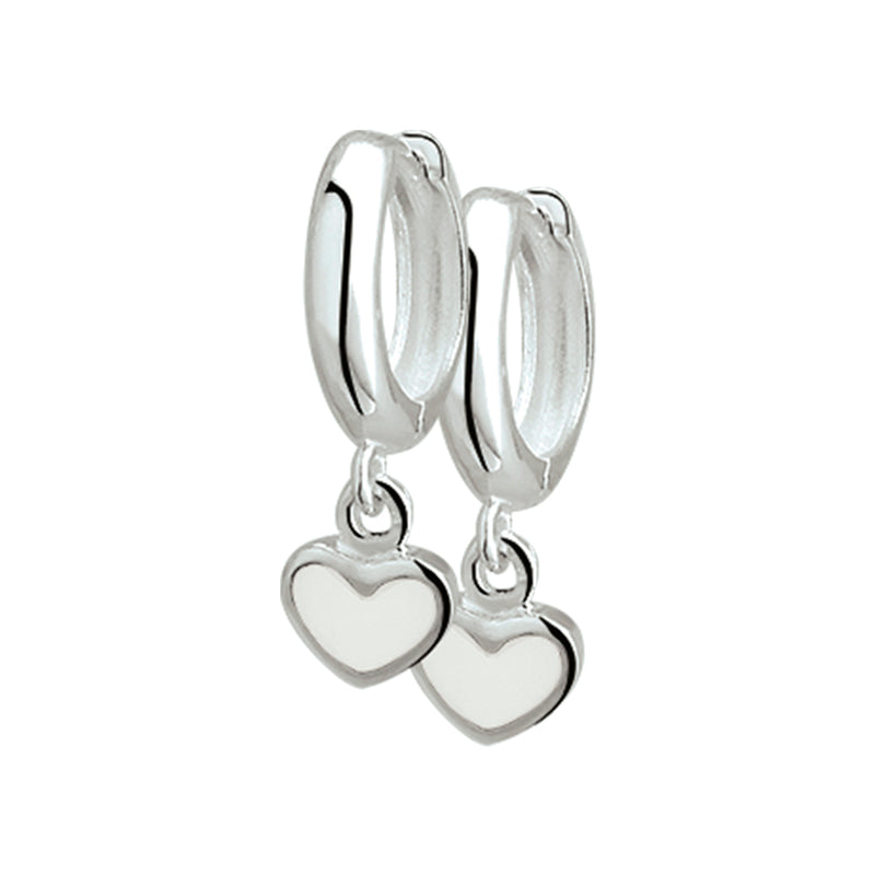 vDam Klapoorringen Hart Zilver Wit 1016255