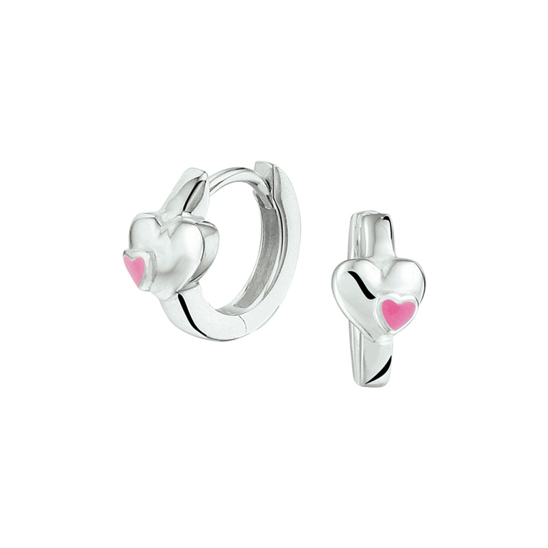 vDam Klapoorringen Hart Zilver Wit 1021073