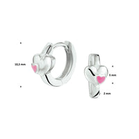 vDam Klapoorringen Hart Zilver Wit 1021073