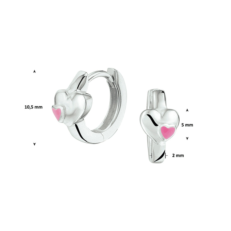 vDam Klapoorringen Hart Zilver Wit 1021073