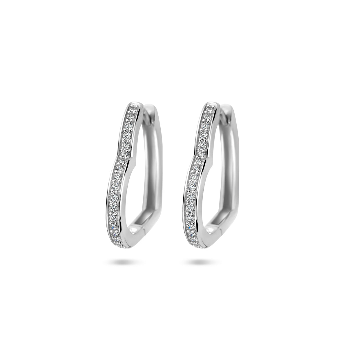 vDam Klapoorringen Hart Zirkonia 21 Mm Zilver Gerhodineerd 1339808