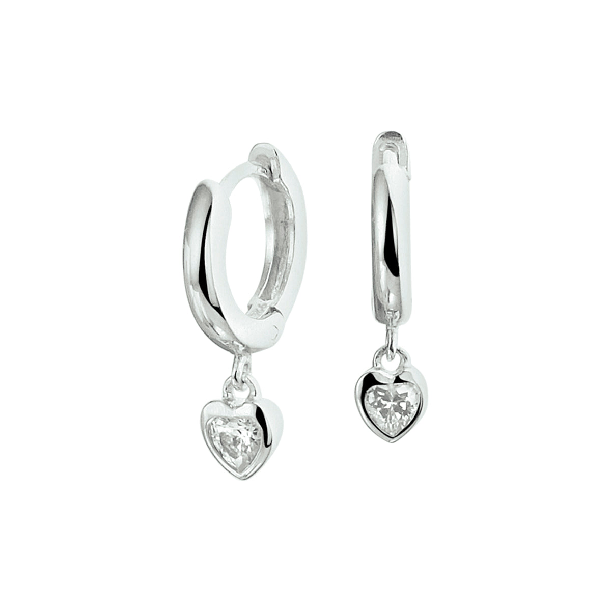 vDam Klapoorringen Hart Zirkonia Zilver Gerhodineerd 1340432