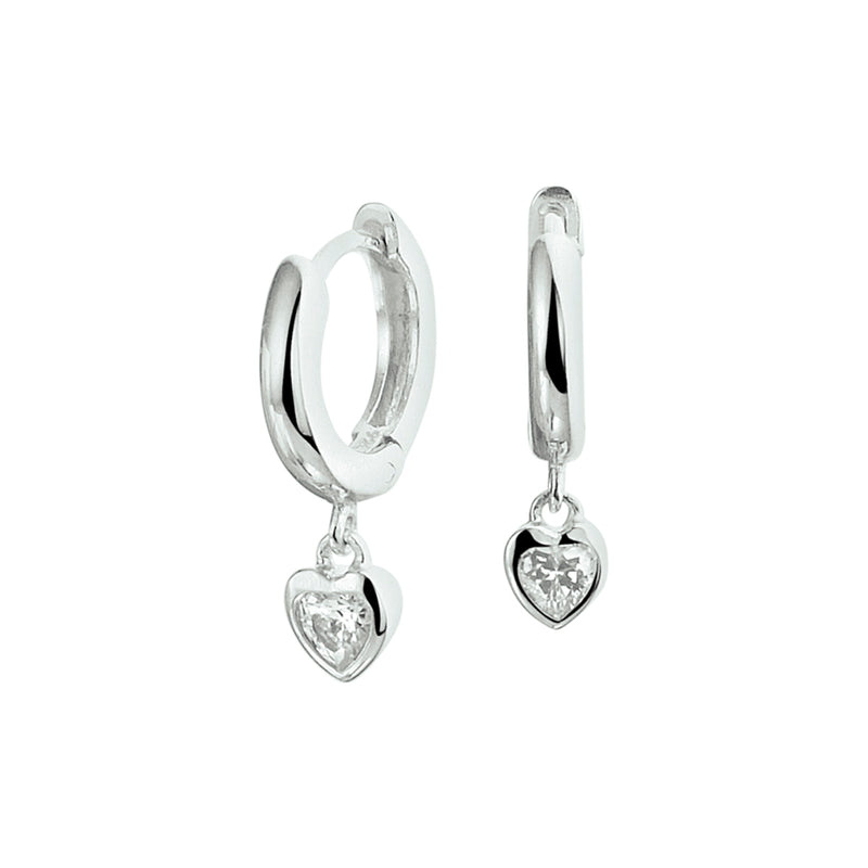 vDam Klapoorringen Hart Zirkonia Zilver Gerhodineerd 1340433