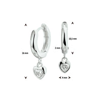 vDam Klapoorringen Hart Zirkonia Zilver Gerhodineerd 1328278