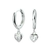 vDam Klapoorringen Hart Zirkonia Zilver Gerhodineerd 1328280