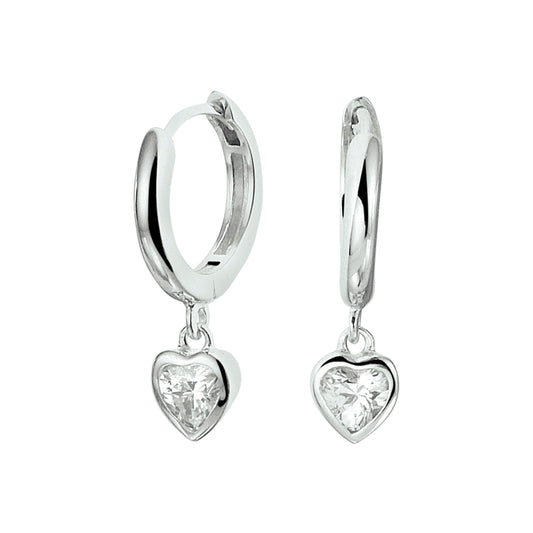 vDam Klapoorringen Hart Zirkonia Zilver Gerhodineerd 1328280