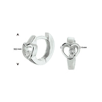 vDam Klapoorringen Hart Zirkonia Zilver Gerhodineerd 1332215