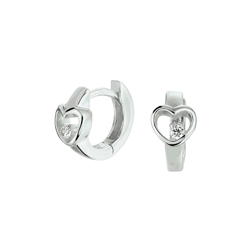 vDam Klapoorringen Hart Zirkonia Zilver Gerhodineerd 1332215