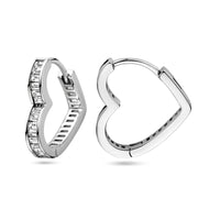 vDam Klapoorringen Hart Zirkonia Zilver Gerhodineerd 1338668