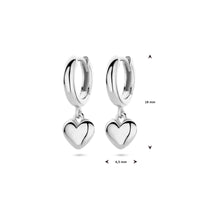 vDam Klapoorringen Hartje 18 Mm Zilver Gerhodineerd 1339307